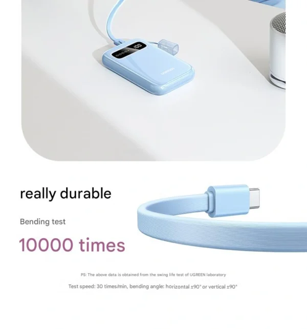 UGREEN 10000mAh 20W Two-way Fast Charging Power Bank with Type-C to Type-C Cable – PB522 – 45423B