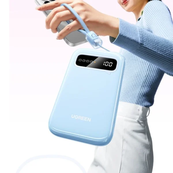 UGREEN 10000mAh 20W Two-way Fast Charging Power Bank with Type-C to Type-C Cable – PB522 – 45423B