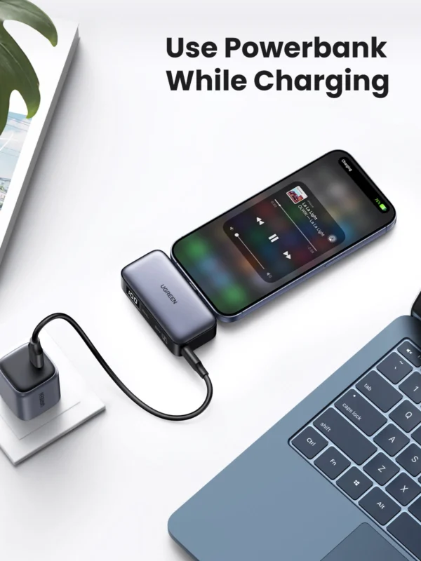 UGREEN 5000mAh 20W Power Bank with Built-in USB-C Connector – PB503 – 35338