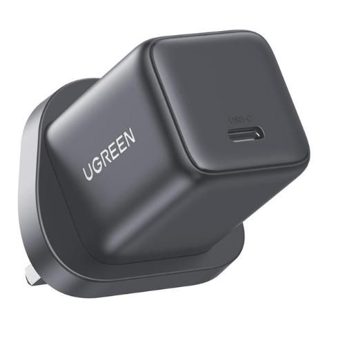 UGREEN 30W 2-Port GaN Fast Charger (UK Plug, Space Gray) – X516 – 65036