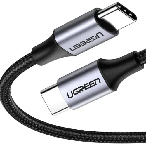 UGREEN 0.5 Meter 60W Type-C to Type-C PD Round Cable Nickel Plating Aluminum Shell – US261 – 50149 