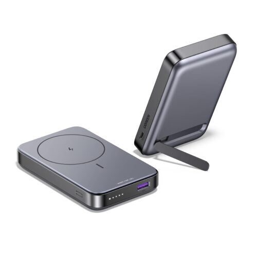 UGREEN 10000mAh 22.5W Kickstand Magnetic Wireless Power Bank Gray – PB206 – 15086