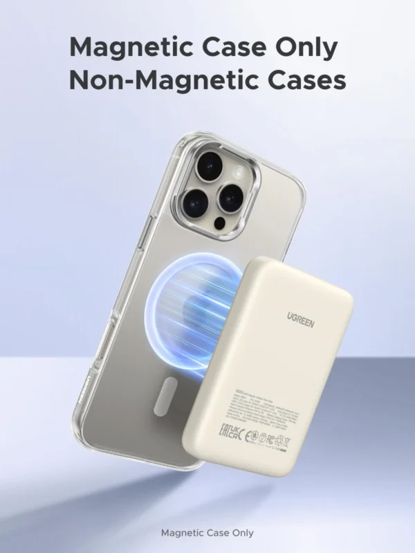 UGREEN 10000mAh 20W Magnetic Wireless Power Bank White – PB561 – 25208