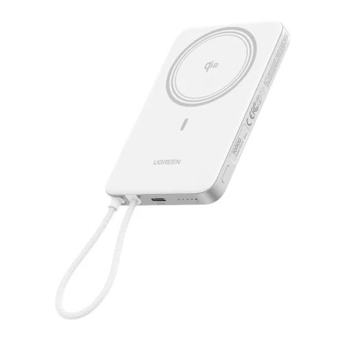 UGREEN 10000mAh 15W Qi2 MagFlow Air Magnetic Power Bank (Lunar White)- PB570 – 75983B