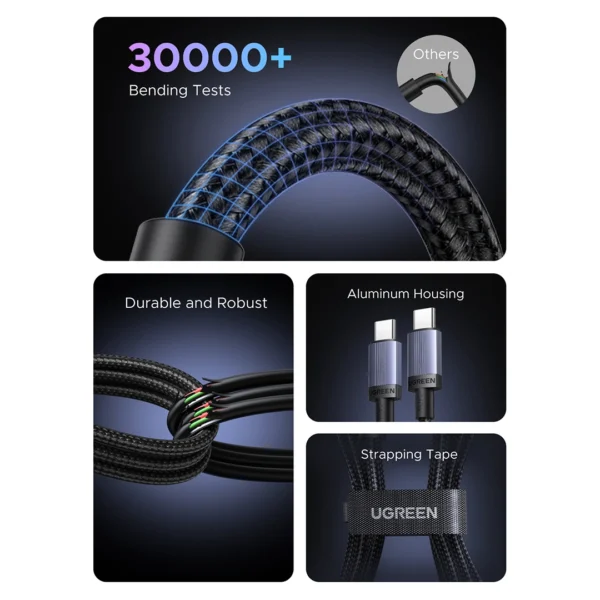 UGREEN-2-Meter-Type-C-to-Type-C-PD-Fast-Charging-Cable-240W-Max--L532--65908--1-Year-Warranty-ugreen-srilanka-14 UGREEN 3 Meter 240W Max Type-C to Type-C PD Fast Charging Cable – L532 – 65909