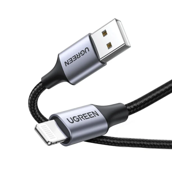 UGREEN 2 Meter MFi Certified USB to Lightning 2.4A Nylon Braided Cable – US199 – 60158