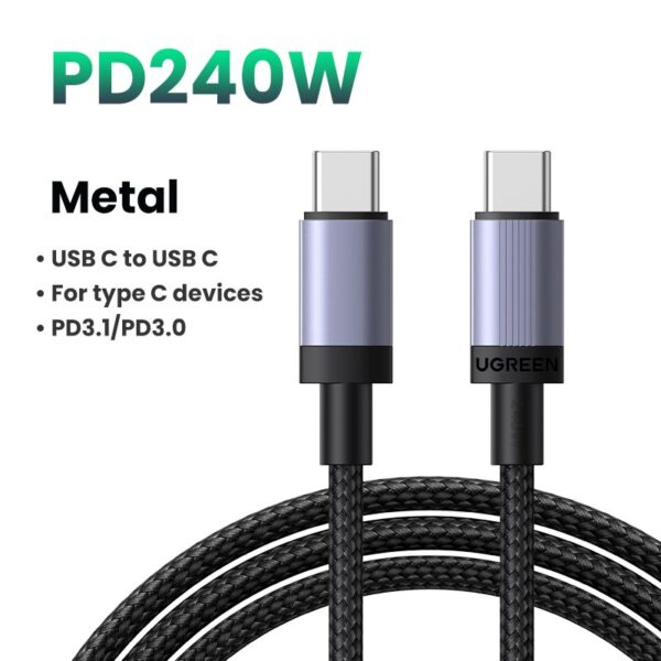 UGREEN 1 Meter 240W Type-C to Type-C PD N Fast Charging Cable – L532 – 65907