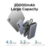 UGREEN 20000mAh 45W Power Bank with Built-in Cable – PB536 – 55988B 