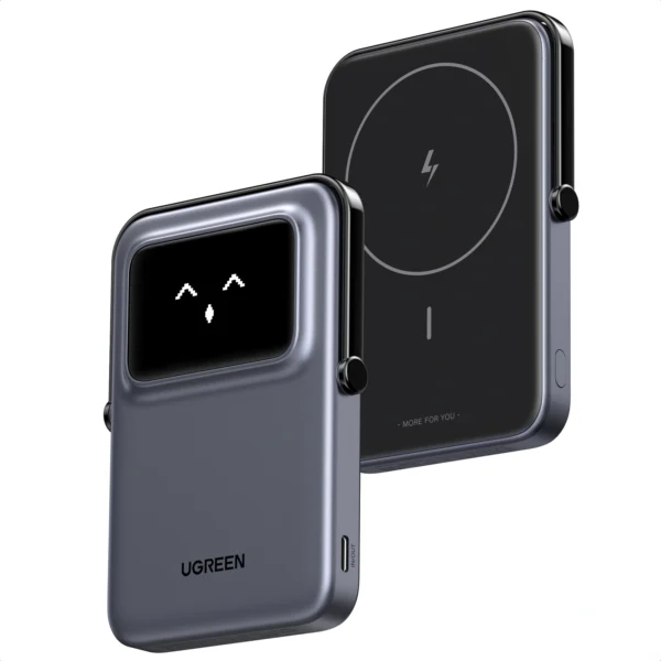 UGREEN 5000mah 20W Uno Series Magnetic Wireless Power Bank With Stand – PB571 – 35605B