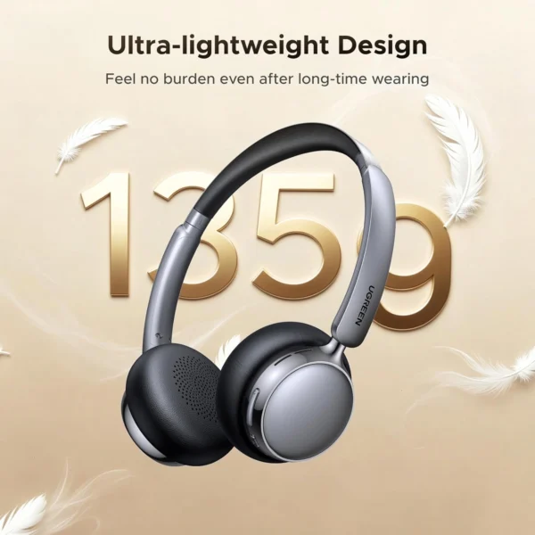 UGREEN Studio Plus 80Hrs Active Noise-Cancelling Headphones – Black – HP207- 75630