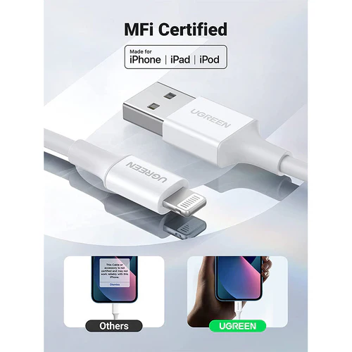UGREEN 2 Meter MFi-Certified USB to Lightning Cable Nickel Plating ABS Shell – US155 – 20730