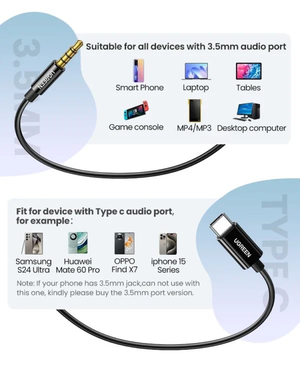 UGREEN Wired Earphones with 3.5mm Plug – EP106 – 35755 