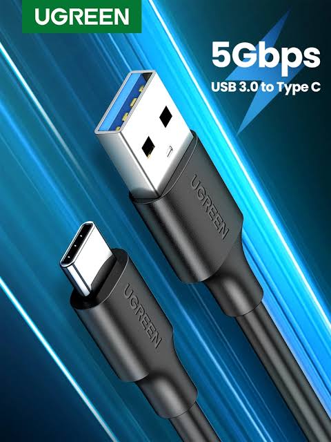 UGREEN 2m 5Gbps USB 3.0 A Male to Type C Male Cable (Black)- US184 – 20884