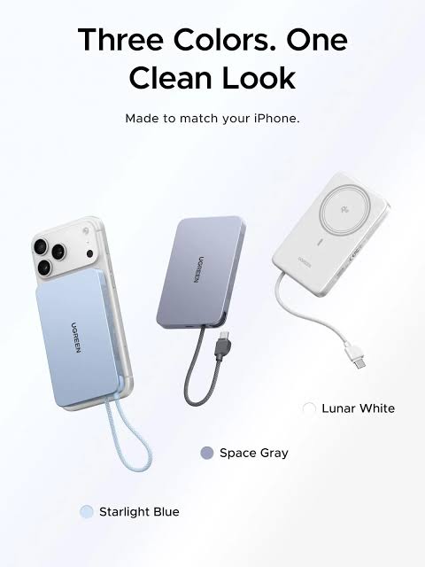 UGREEN 10000mAh 15W Qi2 MagFlow Air Magnetic Power Bank (Star Blue)- PB570 – 65839B