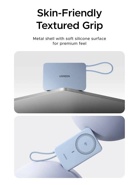 UGREEN 10000mAh 15W Qi2 MagFlow Air Magnetic Power Bank (Star Blue)- PB570 – 65839B