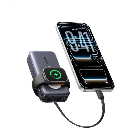 UGREEN 10000mAh 30W + Magnetic Apple Watch & Inbuilt Type-C Cable Fast Charger Power Bank- PB527 – 55434B 