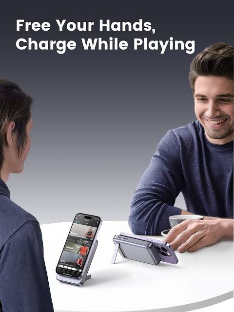UGREEN 10000mAh 22.5W Kickstand Magnetic Wireless Power Bank Gray – PB206 – 15086