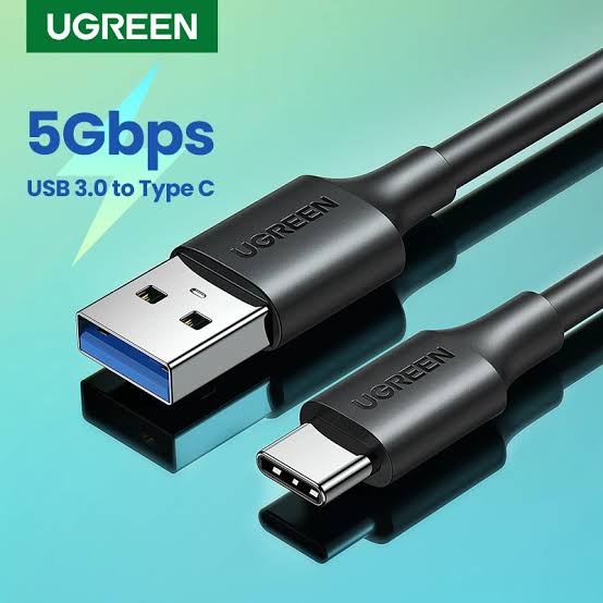 UGREEN 1m 5Gbps USB 3.0 A Male to Type C Male Cable (Black)- US184 – 20882 