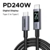 UGREEN 1 Meter 240W Smart Digital Display Type-C to Type-C PD Fast Charging Cable – L530 – 65866